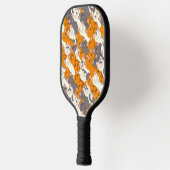 Ginger Weiße Katze Diagonalmuster Pickleball Schläger (Links)