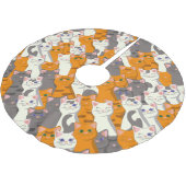 Ginger Weiße Katze Diagonalmuster Polyester Weihnachtsbaumdecke (Schrägansicht)