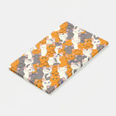 Ginger Weiße Katze Diagonalmuster Post-it Klebezettel (angewinkelt)