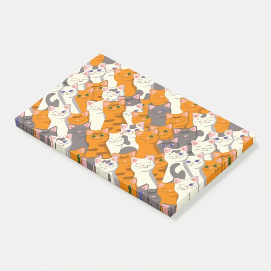 Ginger Weiße Katze Diagonalmuster Post-it Klebezettel (angewinkelt)