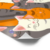 Ginger Weiße Katze Diagonalmuster Poster (Ecke)