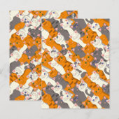 Ginger Weiße Katze Diagonalmuster Postkarte (Vorne/Hinten)
