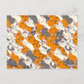 Ginger Weiße Katze Diagonalmuster Postkarte (Rückseite)