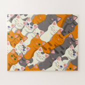 Ginger Weiße Katze Diagonalmuster Puzzle (Horizontal)