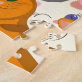 Ginger Weiße Katze Diagonalmuster Puzzle (Seite)