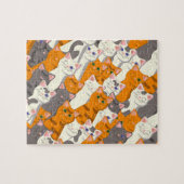 Ginger Weiße Katze Diagonalmuster Puzzle (Horizontal)