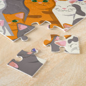 Ginger Weiße Katze Diagonalmuster Puzzle (Seite)