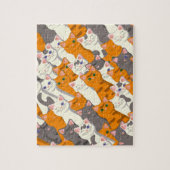 Ginger Weiße Katze Diagonalmuster Puzzle (Vertikal)