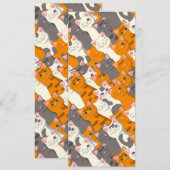 Ginger Weiße Katze Diagonalmuster Save The Date (Vorne/Hinten)