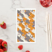 Ginger Weiße Katze Diagonalmuster Serviette (Beispiel)