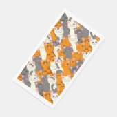 Ginger Weiße Katze Diagonalmuster Serviette (Ecke)