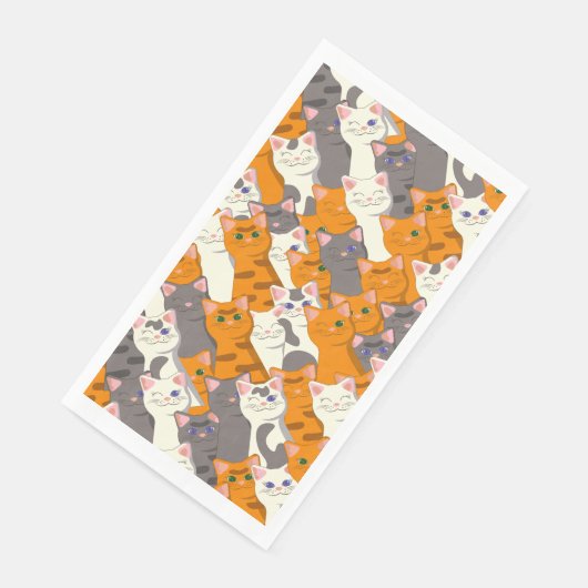 Ginger Weiße Katze Diagonalmuster Serviette (Ecke)