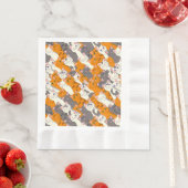 Ginger Weiße Katze Diagonalmuster Serviette (Beispiel)