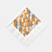 Ginger Weiße Katze Diagonalmuster Serviette (Ecke)