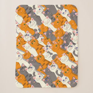 Ginger Weiße Katze Diagonalmuster Sherpadecke