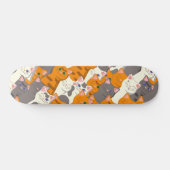 Ginger Weiße Katze Diagonalmuster Skateboard (Horizontal)