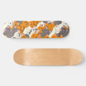 Ginger Weiße Katze Diagonalmuster Skateboard (Horizontal)