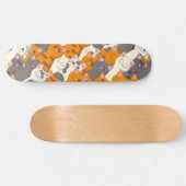 Ginger Weiße Katze Diagonalmuster Skateboard (Horizontal)