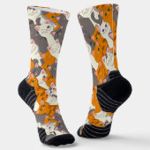 Ginger Weiße Katze Diagonalmuster Socken (Gewinkelt)