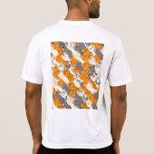 Ginger Weiße Katze Diagonalmuster T-Shirt (Rückseite)