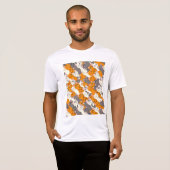 Ginger Weiße Katze Diagonalmuster T-Shirt (Vorne ganz)