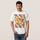 Ginger Weiße Katze Diagonalmuster T-Shirt (Vorne ganz)