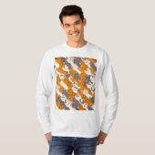 Ginger Weiße Katze Diagonalmuster T-Shirt (Vorne ganz)