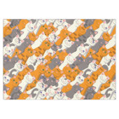 Ginger Weiße Katze Diagonalmuster Tischdecke (Vorderseite (Horizontal))