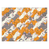Ginger Weiße Katze Diagonalmuster Tischdecke (Vorderseite (Horizontal))