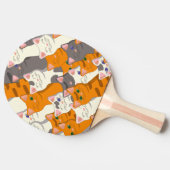 Ginger Weiße Katze Diagonalmuster Tischtennis Schläger (Seitenansicht)