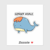 Ginger Whale Pun Die-Cut Aufkleber (Blatt)