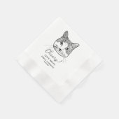 Ginger White Cat Personalisiert Cheers Serviette (Ecke)