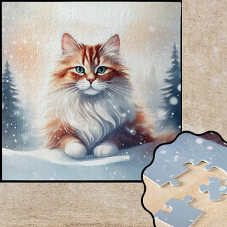 Ginger Winter Cat Puzzle
