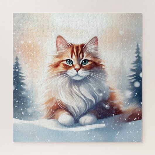 Ginger Winter Cat Puzzle (Vertikal)