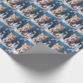 Ginger Winter Christmas Cat Geschenkpapier (Ecke)