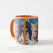 Ginger Winter Christmas Cat Tasse (Vorderseite Links)
