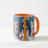 Ginger Winter Christmas Cat Tasse (VorderseiteRechts)