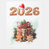 Gingerbread 2026 Weihnachtsfest Fleecedecke (Vorderseite)