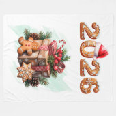 Gingerbread 2026 Weihnachtsfest Fleecedecke (Vorderseite (Horizontal))