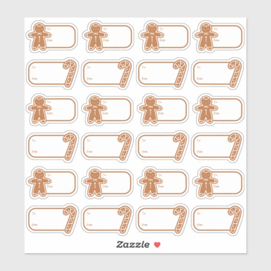 Gingerbread 24 Geschenkpapier Aufkleber (Blatt)