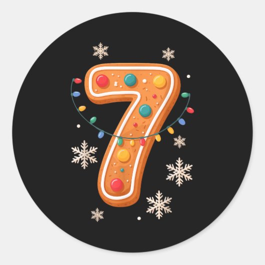 Gingerbread 6 7 Meme Christmas Matching Couple Boy Runder Aufkleber (Vorderseite)