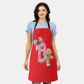 Gingerbread and Bow Initial Name Schürze (Getragen)