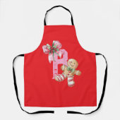 Gingerbread and Bow Initial Name Schürze (Vorderseite)