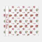 Gingerbread and Hot Cocoa Christmas Fleece Blanket (Vorderseite (Horizontal))
