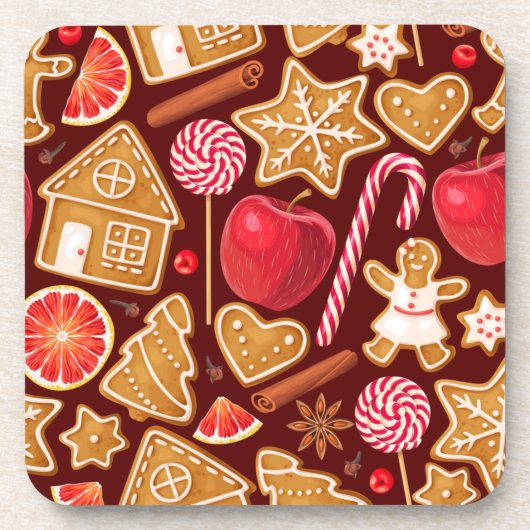 Gingerbread Apple | Christmas Cork Untersetzer Set (Vorderseite)