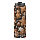 Gingerbread Army Holiday Pattern Thermosbecher (Vorderseite)