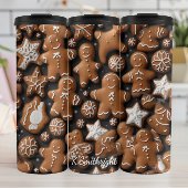 Gingerbread Army Holiday Pattern Thermosbecher