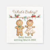 Gingerbread Baby Dusche Geschlecht zeigen Serviett Serviette (Vorderseite)
