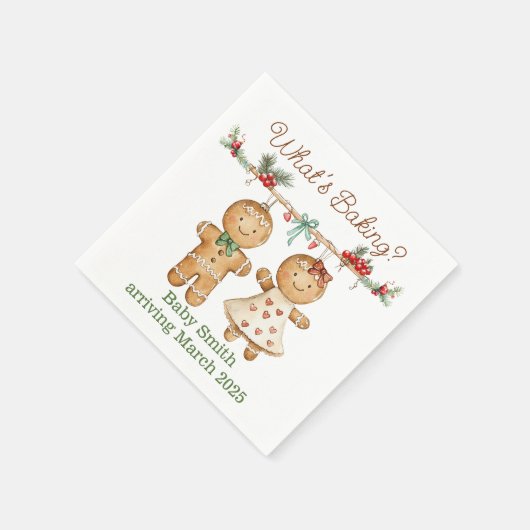 Gingerbread Baby Dusche Geschlecht zeigen Serviett Serviette (Ecke)