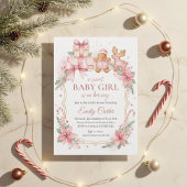 Gingerbread Baby Girl Shower Invitation Christmas Einladung